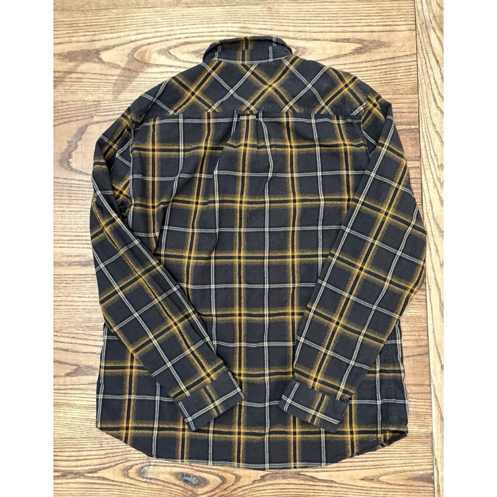 Carbon2Cobalt Men's Medium Timbers Flannel‎ Brown/Gold Plaid Long Sleeve Shirt - Picture 3 of 10